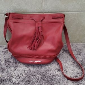 Lucky Brand Red Bucket crossbody bag
